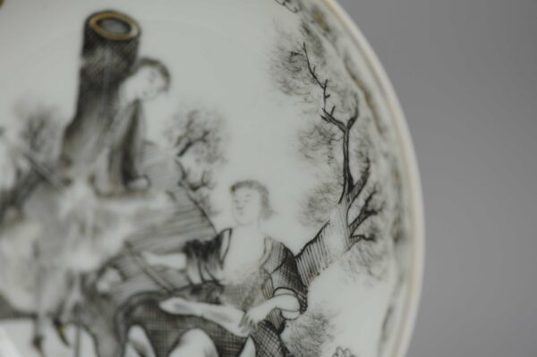 Antique 18C Chinese Porcelain Encre de Chine Plate