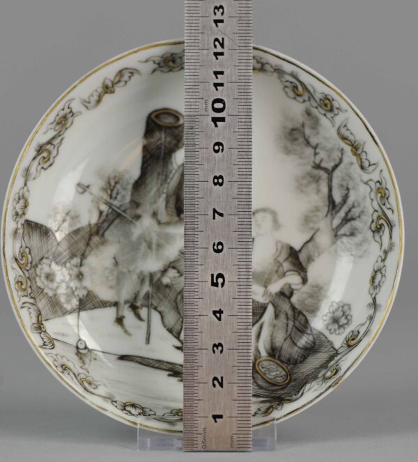 Antique 18C Chinese Porcelain Encre de Chine Plate