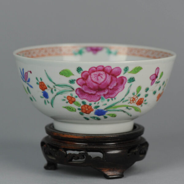 19C Chinese Porcelain Wooden Stand Qing