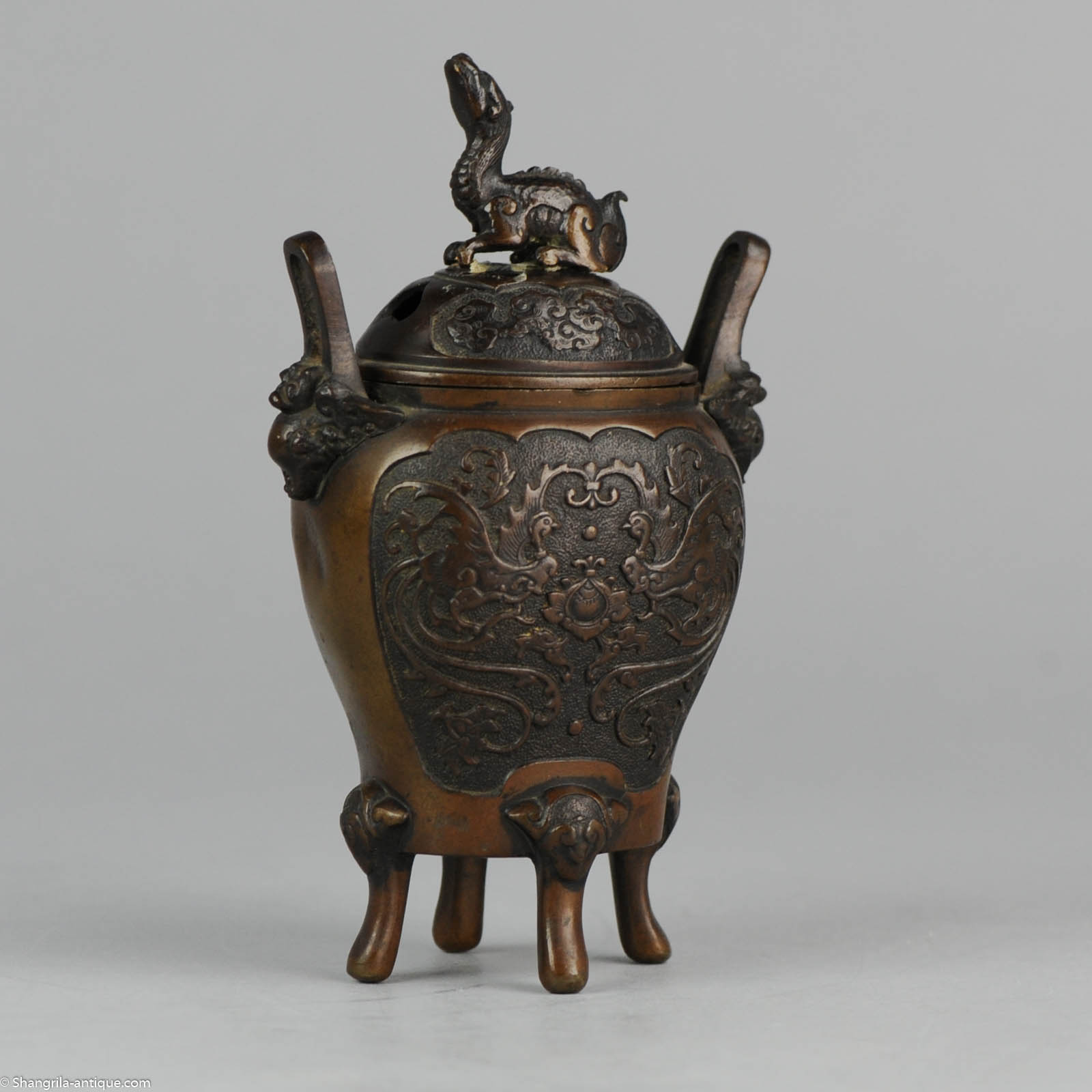 Antique ca 1900 Japanese Bronze Incense Burner Koro Animal Ears + Feet –  Shangrila Antique