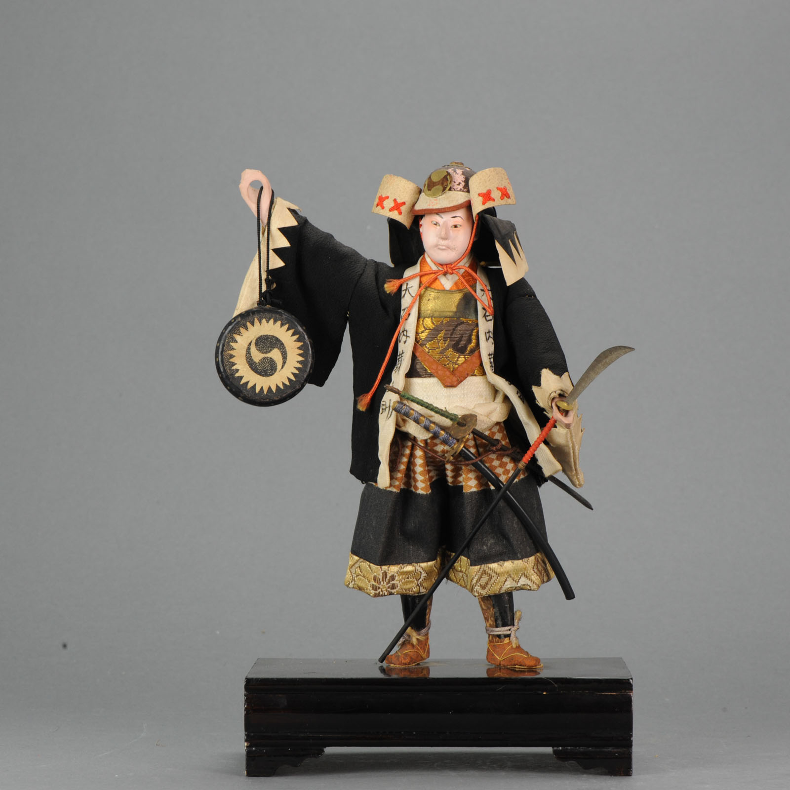 Lovely Japanese Ningyo Doll. Tanaka Doll. Samurai Warrior 19th/20th c