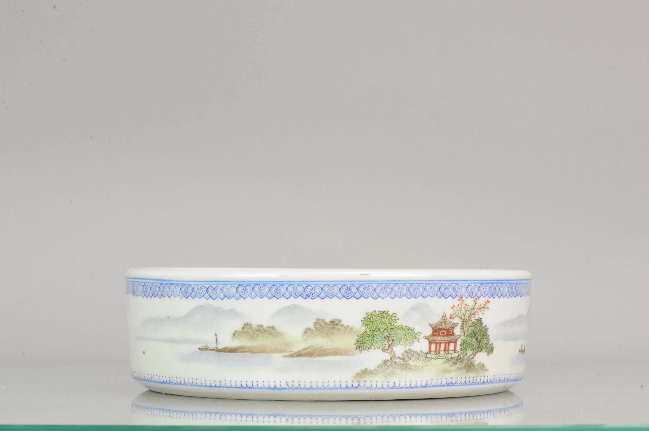 Marked Chinese porcelain 1970-80’s ProC Brush Washer Marked landscape