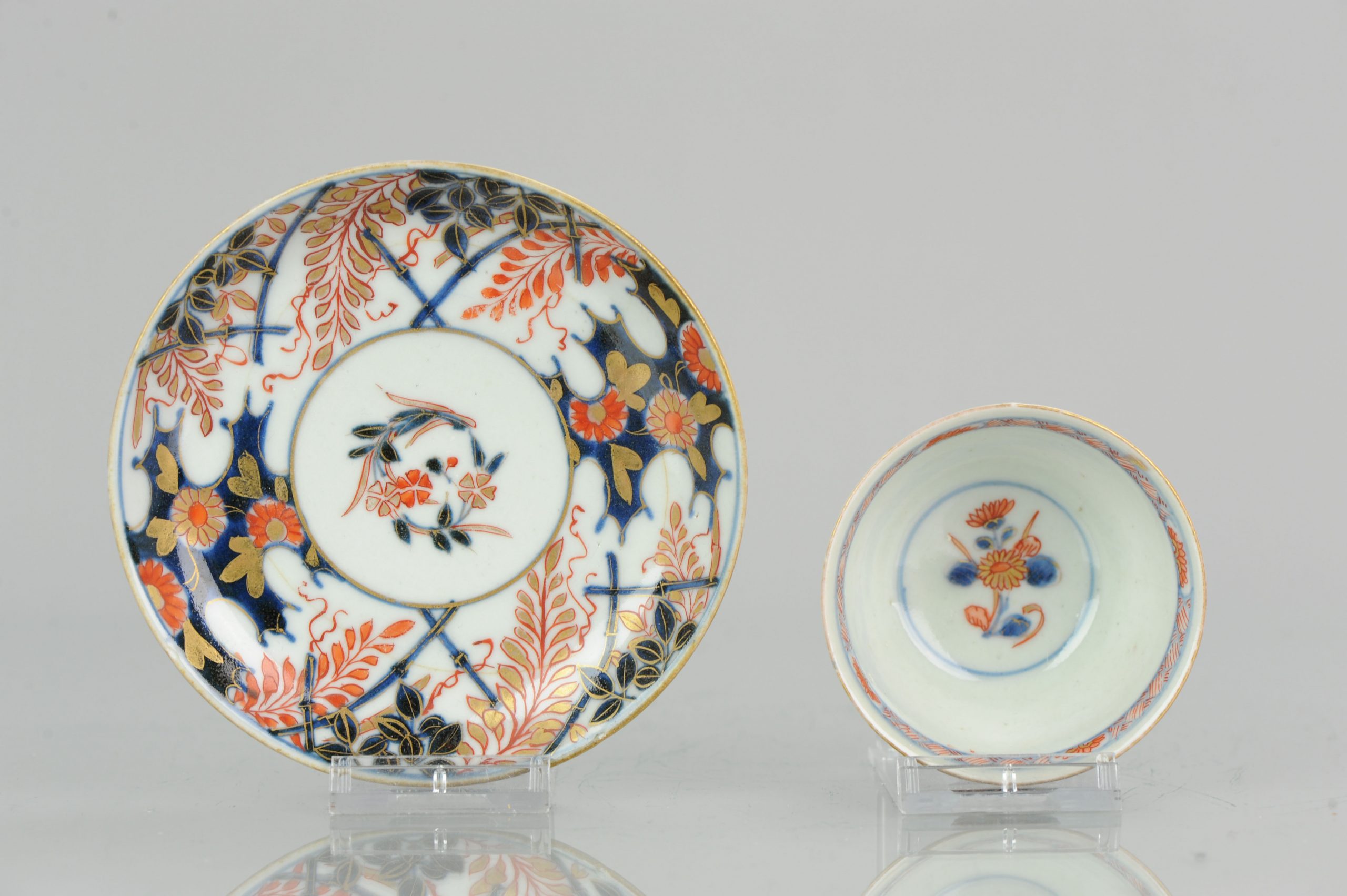 Antique 18th Century Japanese Porcelain Tea Cup & Saucer Imari Edo Period