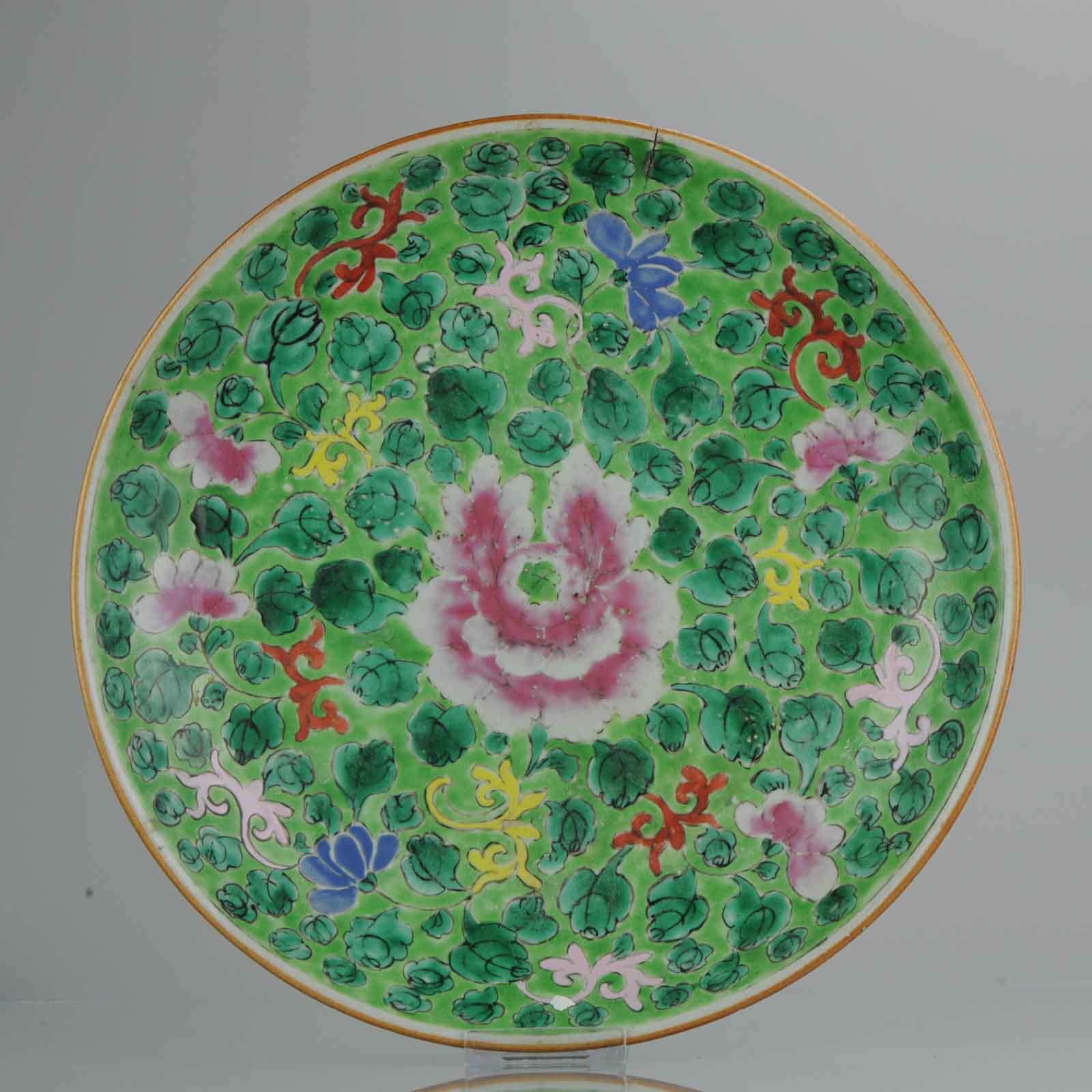 Antique 18C Chinese Porcelain Famille Rose Charger Southeast Asia Bencharong