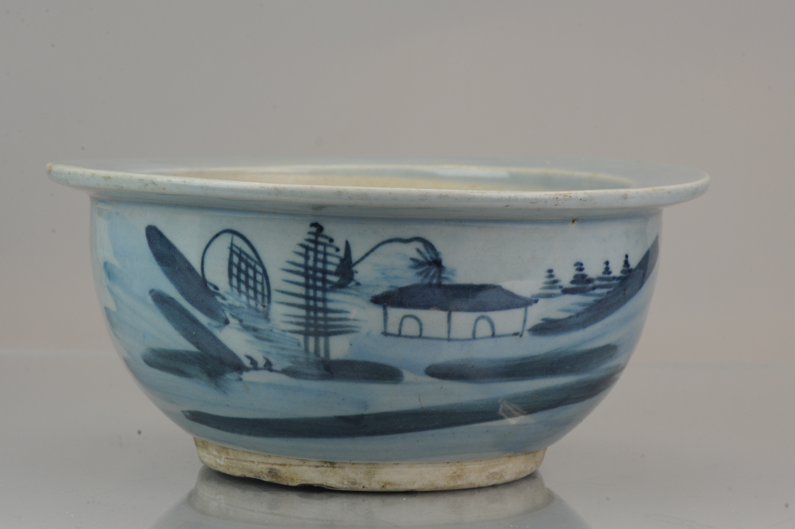 Antique Cantonese Ca 1850 Chinese Porcelain Washing Basin China Canton