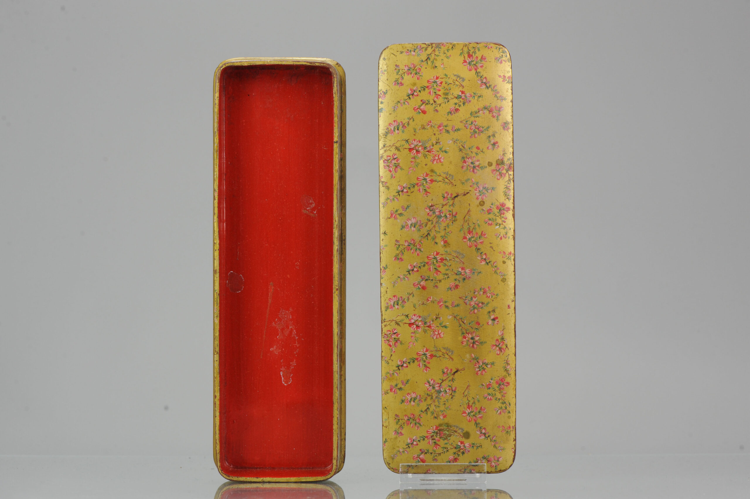 Antique Student Pencil Box Japanese Lacquer Ware Writing Meiji Period Japan