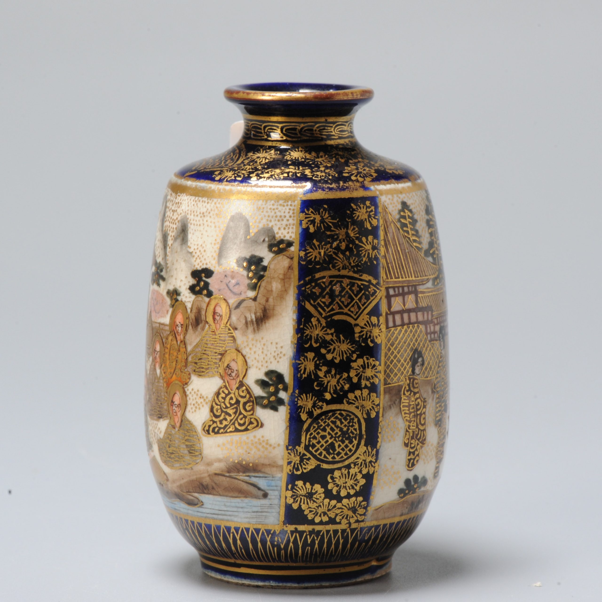 Small sized Antique Meiji period Japanese Satsuma vase with mark –  Shangrila Antique