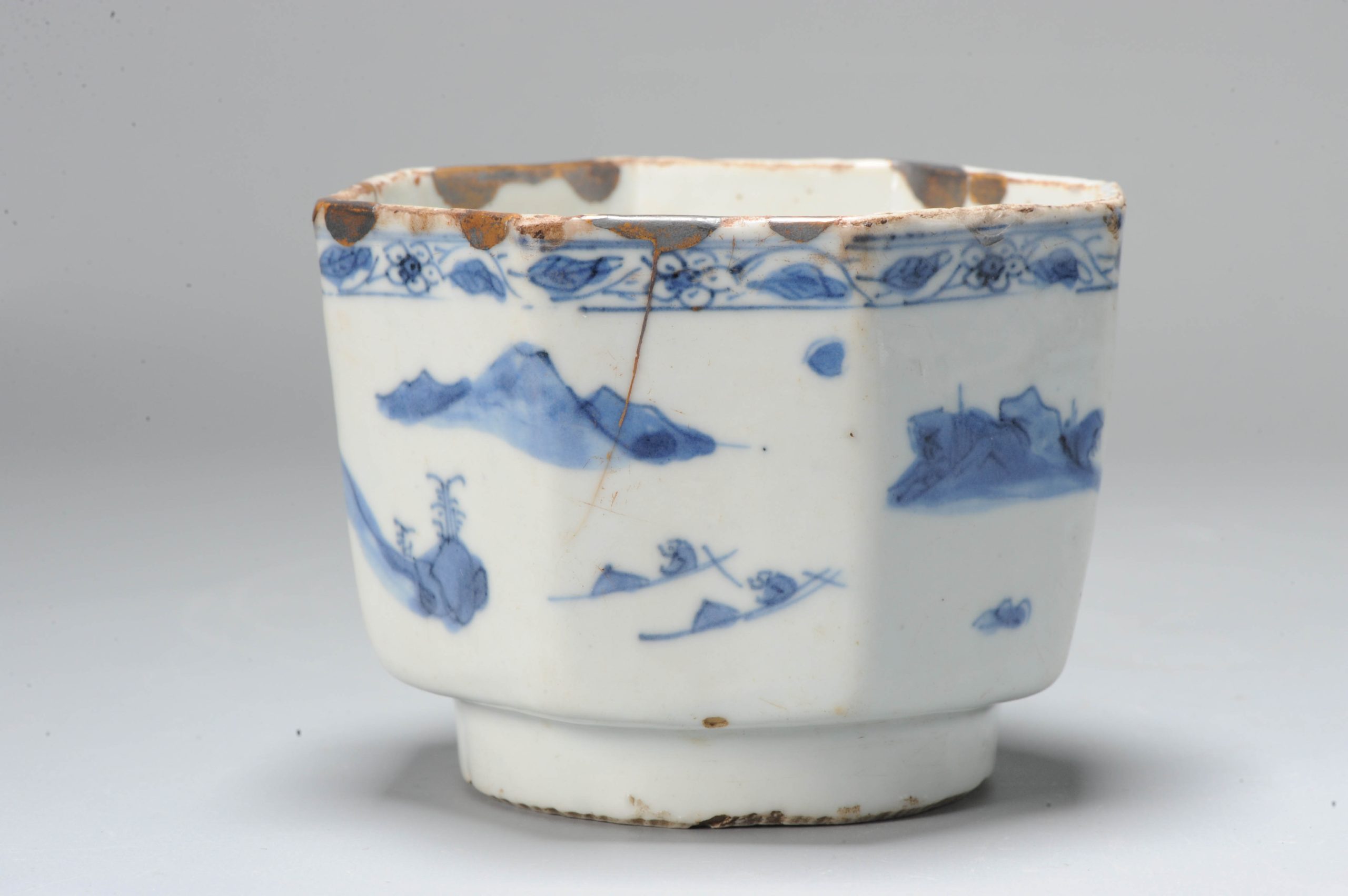 Kosometsuke Antique Chinese 17c Ming Dynasty Waterpot China Porcelain Blue and White