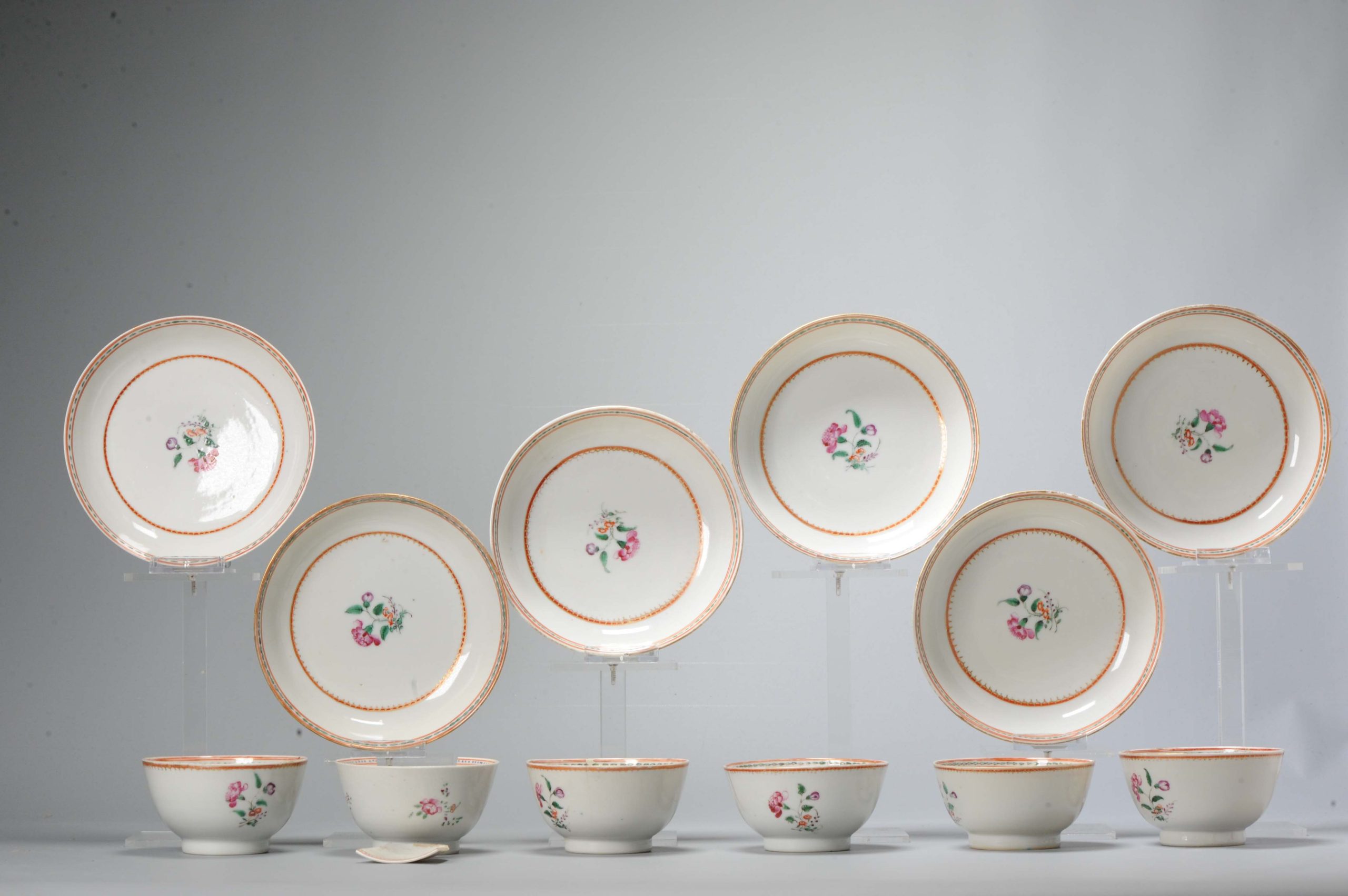 Antique 18C Chinese Porcelain Tea Set China Chine de Commande Qianlong Period