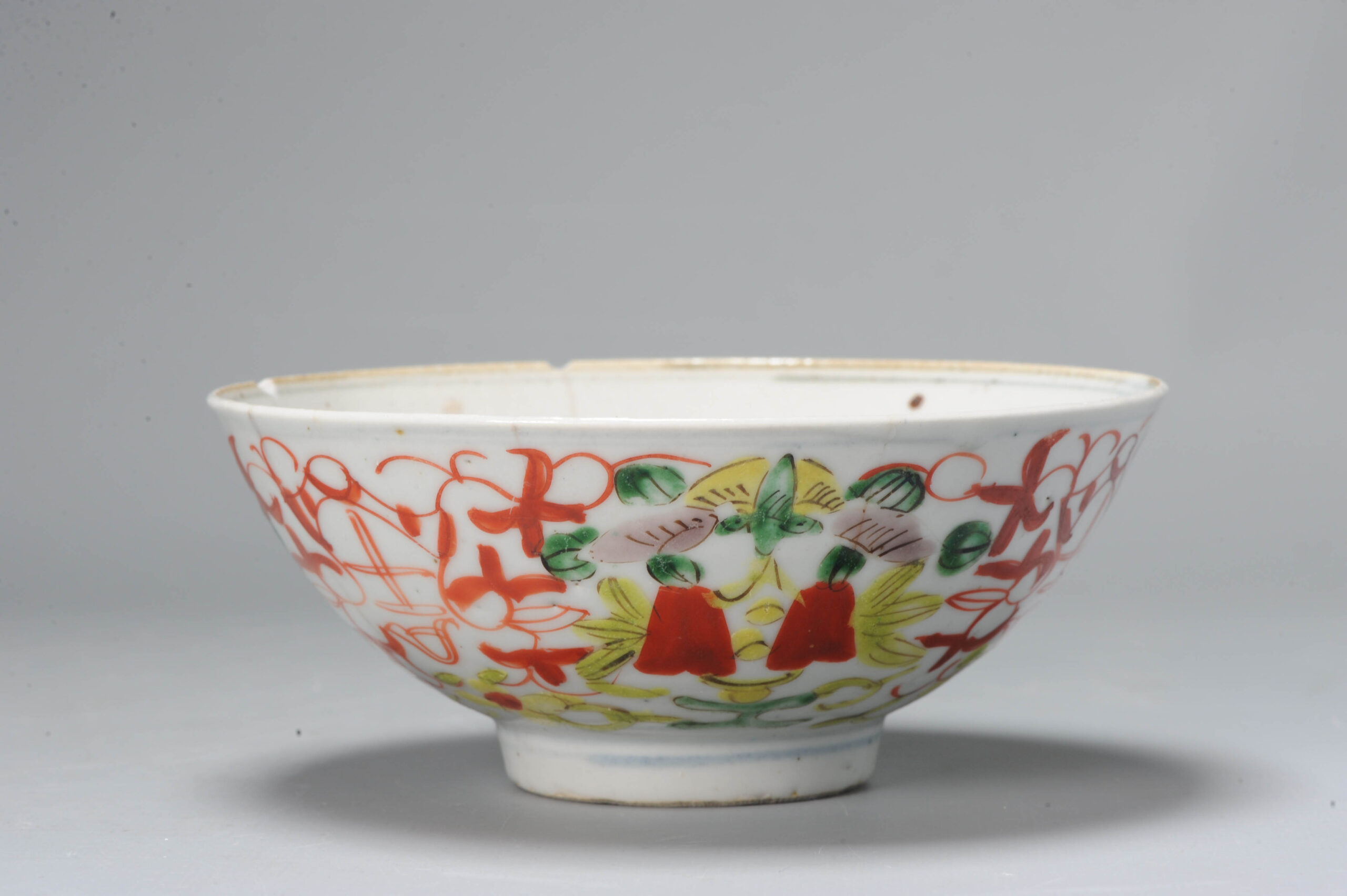 Chinese Porcelain 19C century Peach Bat Symbol China Antique Kitchen Qing