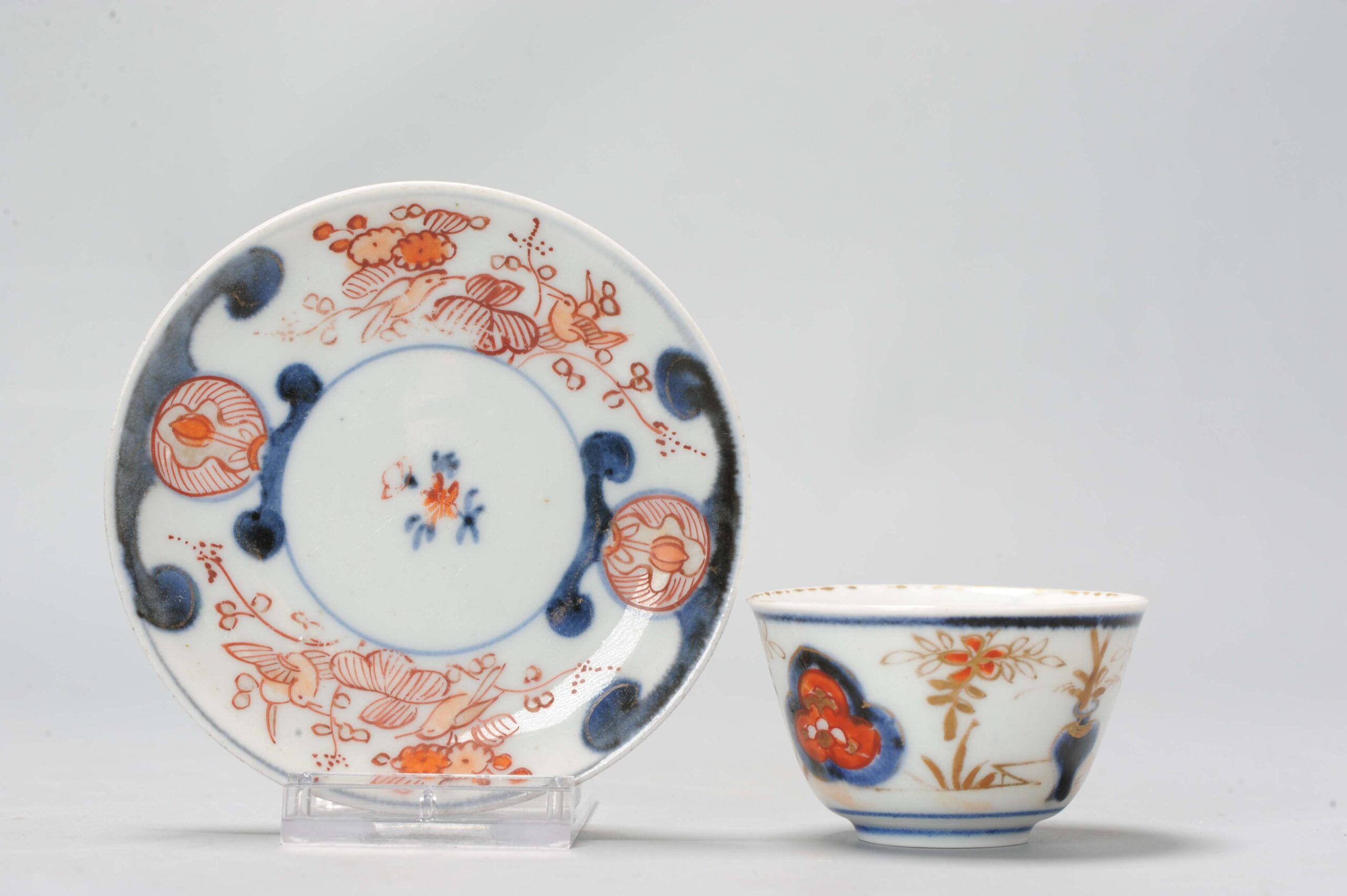 Antique Japanese Porcelain Edo period Tea Bowl Floral Imari