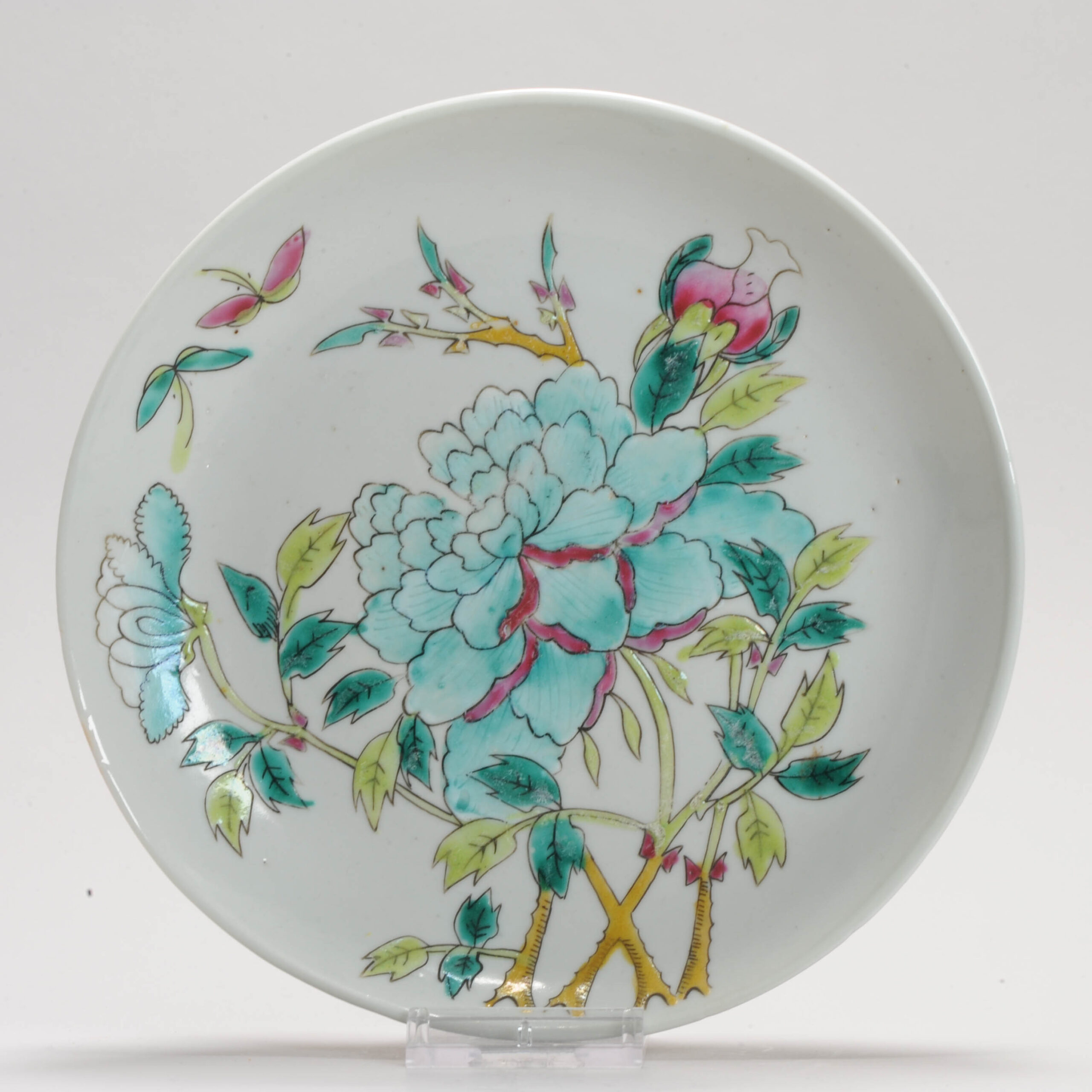 Antique Chinese Fencai Porcelain 19C Plate China Antique Kitchen Qing