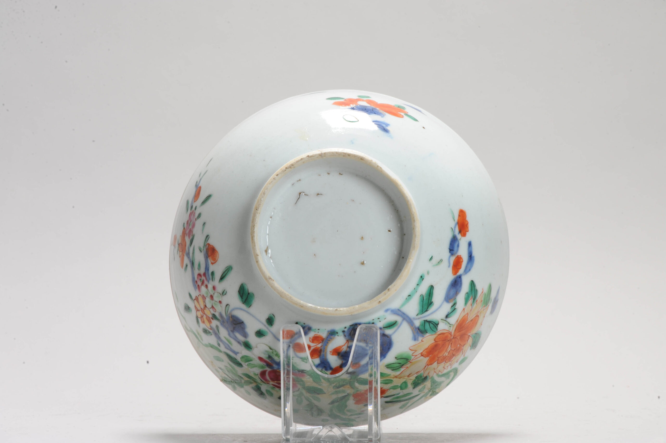 A Chinese Porcelain Famille Rose Bowl 18C Period Landscape Flower scene