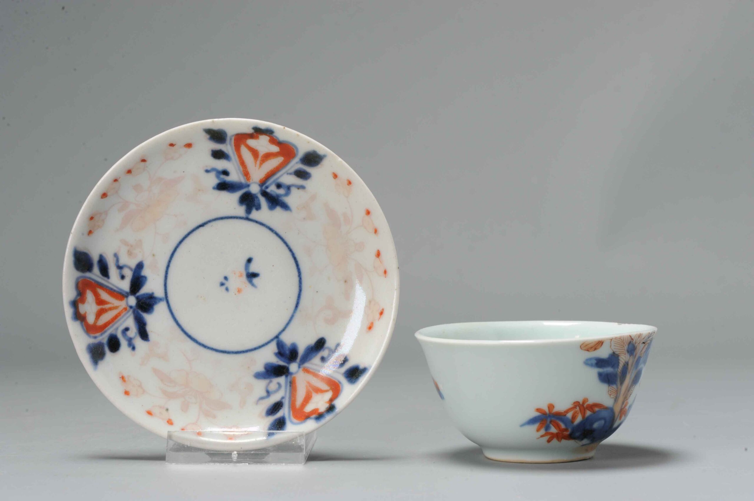Antique Japanese Porcelain Edo  period Tea  Cup Bowl Floral Imari